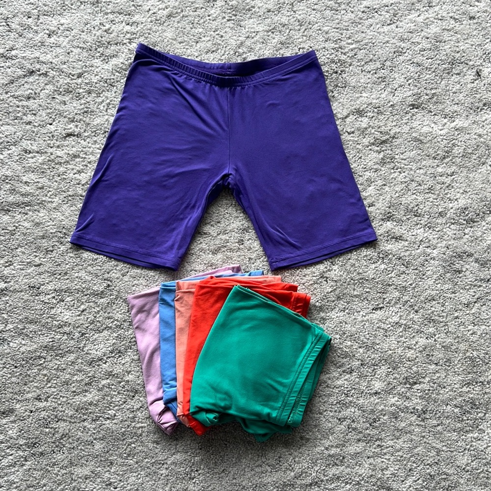 Set of 6 Colorful Spandex Shorts